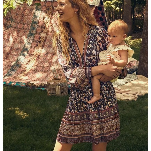 NWT Current Air for Anthropologie Boho Mini Floral Dress - Picture 3 of 8